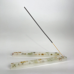 Подставка под благовония из эпоксидной смолы с цветами прямоугольная белая Epoxy Flowers Incense Stand White варинант исполнения - 3 | Loft Concept в Сочи