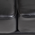 Диван кожаный двухместный на 4-х деревянных ножках из массива березы Logan Leather Seating black варинант исполнения - 4 | Loft Concept в Сочи