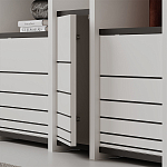 Стеллаж прямой ассиметричный с полками и 4-мя дверцами ARYA BOOKCASE WHITE варинант исполнения - 3 | Loft Concept в Сочи