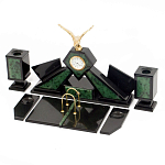 Настольный канцелярский набор из нефрита с декором в виде орла Golden Eagle варинант исполнения - 2 | Loft Concept в Сочи