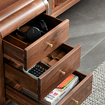 Стол рабочий округлой формы с 3-мя ящиками  Working Moonnut Table варинант исполнения - 5 | Loft Concept в Сочи