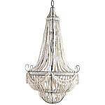 Люстра каплевидной формы украшенная белыми бусинами Wooden Beads White Chandelier варинант исполнения - 2 | Loft Concept в Сочи