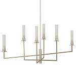 Люстра с 6-ю белыми матовыми плафонами из стекла в форме цилиндра Longitude варинант исполнения - 5 | Loft Concept в Сочи