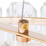 Люстра подвесная многослойная с прозрачными хрустальными трубками и золотистым каркасом Hexagon Tube Light варинант исполнения - 4 | Loft Concept в Сочи