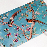 Банкетка из массива бука с цветочным принтом Turquoise Beige Chinoiserie Imperial  Garden Banquette варинант исполнения - 2 | Loft Concept в Сочи