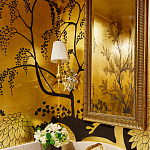 Обои ручная роспись в стиле Арт-деко Rateau Original colourway on Deep Rich Gold gilded paper варинант исполнения - 2 | Loft Concept в Сочи