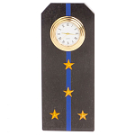 Часы погон подарочные настольные Авиация ВМФ из натурального камня Змеевик Military Clock варинант исполнения - 7 | Loft Concept в Сочи