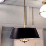 Подвесной светильник с конусовидным металлическим абажуром черного цвета Kichler варинант исполнения - 11 | Loft Concept в Сочи