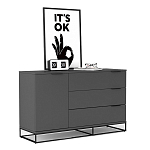 Комод цвета графит с 3-мя ящиками Strict Lines  варинант исполнения - 3 | Loft Concept в Сочи