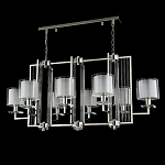 Люстра прямоугольной формы с 8-ю цилиндрическими плафонами из стекла Laurent варинант исполнения - 4 | Loft Concept в Сочи