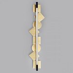 Бра вертикальное черного цвета с золотыми кругами и квадратами Gravyura варинант исполнения - 3 | Loft Concept в Сочи