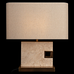 Настольная лампа с прямоугольным основанием из натурального камня c тканевым абажуром Lapis Tiburtinus варинант исполнения - 2 | Loft Concept в Сочи