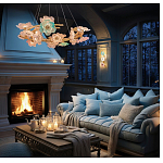 Люстра круглая на золотом каркасе с цветочным декором Miscellaneous herbs варинант исполнения - 6 | Loft Concept в Сочи