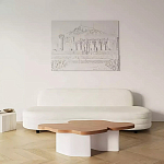 Дизайнерский журнальный стол с фигурной столешницей на белом основании Holarisex варинант исполнения - 2 | Loft Concept в Сочи