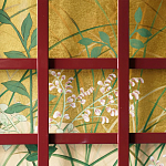 Обои ручная роспись The Plain of Musashi Original colourway on painted Xuan paper with gold ombre варинант исполнения - 2 | Loft Concept в Сочи