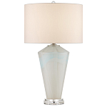 Настольная лампа стеклянная с тканевым абажуром Edges варинант исполнения - 3 | Loft Concept в Сочи