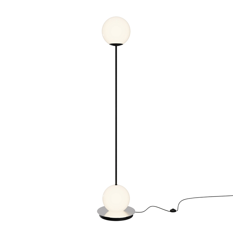 Напольный торшер светодионый Twins 3000К 20Вт Белый Черный в Сочи | Loft Concept 