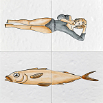 Плитка с узором Рыба Русалка варинант исполнения - 2 | Loft Concept в Сочи