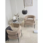 Кресло полукруглое мягкое с буклированной обивкой Armchair with Boucle Upholstery варинант исполнения - 7 | Loft Concept в Сочи