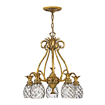 Люстра цвета латунь с 5-ю плафонами из рельефного стекла в форме ананаса Hinkley варинант исполнения - 2 | Loft Concept в Сочи