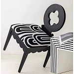 Дизайнерский стул с круглой деревянной спинкой Black and White Clover варинант исполнения - 6 | Loft Concept в Сочи