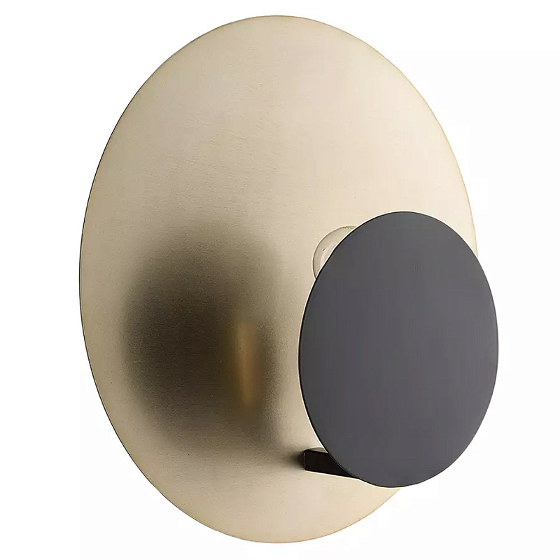 Бра круглое в сочетании золотистого и чёрного цвета Round Sconce Gold and Black Черный Золотой в Сочи | Loft Concept 