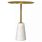 Кофейный столик с круглой столешницей на белом мраморном основании Original Foundation варинант исполнения - 3 | Loft Concept в Сочи