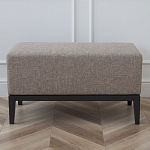 Банкетка из массива бука с бежевой обивкой из рогожки на 4-х ножках черного цвета Fjord варинант исполнения - 1 | Loft Concept в Сочи