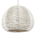 Подвесной светильник в форме купола с декором из круглых деревянных бусин White Wooden Beads Chandelier варинант исполнения - 3 | Loft Concept в Сочи