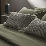 Чехол на подушку мятного цвета с бахромой и объемным узором Ethnic mix варинант исполнения - 6 | Loft Concept в Сочи