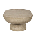 Столик кофейный кремового цвета с овальной столешницей и круглым основанием Cream Dalmen Table варинант исполнения - 3 | Loft Concept в Сочи