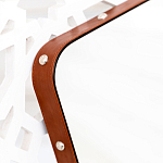 Зеркало прямоугольное в металлической раме с кожаной отделкой Loft in Reflection варинант исполнения - 4 | Loft Concept в Сочи