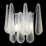 Бра с подвесками из рифленного стекла в форме капель на основании цвета хром Textured Glass варинант исполнения - 3 | Loft Concept в Сочи