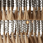 Люстра трехъярусная с декором из круглых деревянных бусин с кисточками Gray Brown Wooden Beads Chandelier варинант исполнения - 1 | Loft Concept в Сочи