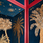 Обои с вышивкой ручной работы Deco Palms Original colourway on velvet варинант исполнения - 2 | Loft Concept в Сочи