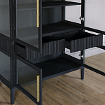 Витрина Primo со стеклянными фасадами и 2 ящиками Черный дуб варинант исполнения - 7 | Loft Concept в Сочи