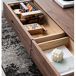 Кофейный стол из массива дерева с выдвижными ящиками Coffee Walnut Table варинант исполнения - 3 | Loft Concept в Сочи