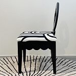 Дизайнерский стул с круглой деревянной спинкой Black and White Clover варинант исполнения - 4 | Loft Concept в Сочи