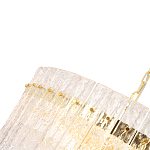 Люстра подвесная круглая с прозрачными рельефными стеклянными вставками и золотым основанием Textured Glass Chandelier варинант исполнения - 4 | Loft Concept в Сочи