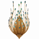 Бра настенное золотое с декором из бирюзовых элементов Peacock Tail варинант исполнения - 3 | Loft Concept в Сочи