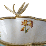 Ваза со стрекозой из фарфора с бронзовыми элементами Paradise Dragonfly варинант исполнения - 3 | Loft Concept в Сочи