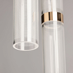 Люстра каскадная с прозрачными цилиндрическими плафонами Jenae Glass Tube Lighting варинант исполнения - 8 | Loft Concept в Сочи