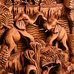 Панно из дерева пирамида из слонов Panel With Animals варинант исполнения - 2 | Loft Concept в Сочи