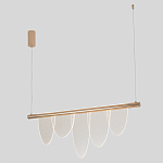 Люстра подвесная с пятью прозрачными элементами в форме лепестков и золотистым металлическим основанием DALI Tonin Casa варинант исполнения - 1 | Loft Concept в Сочи