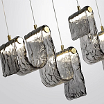 Подвесной светильник линейный с плафонами волнистой формы из фактурного стекла Big Wave варинант исполнения - 5 | Loft Concept в Сочи