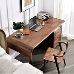 Стол рабочий округлой формы с 3-мя ящиками  Working Moonnut Table варинант исполнения - 6 | Loft Concept в Сочи