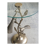 Столик с круглой стеклянной столешницей и корпусом в виде двух павлинов на ветке Table Two Peacocks варинант исполнения - 10 | Loft Concept в Сочи