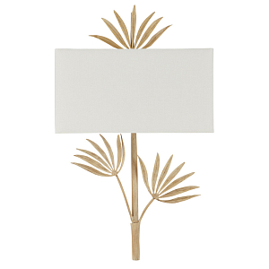 Бра с прямоугольным тканевым абажуром и каркасом в виде листьев бамбука Graceful Bamboo Branch