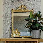 Зеркало настенное в раме бежевого цвета с эффектом старины Classic Ornament Mirror варинант исполнения - 2 | Loft Concept в Сочи