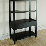 Стеллаж Elsa Dreams Black со стеклянными полками и ящиком варинант исполнения - 6 | Loft Concept в Сочи